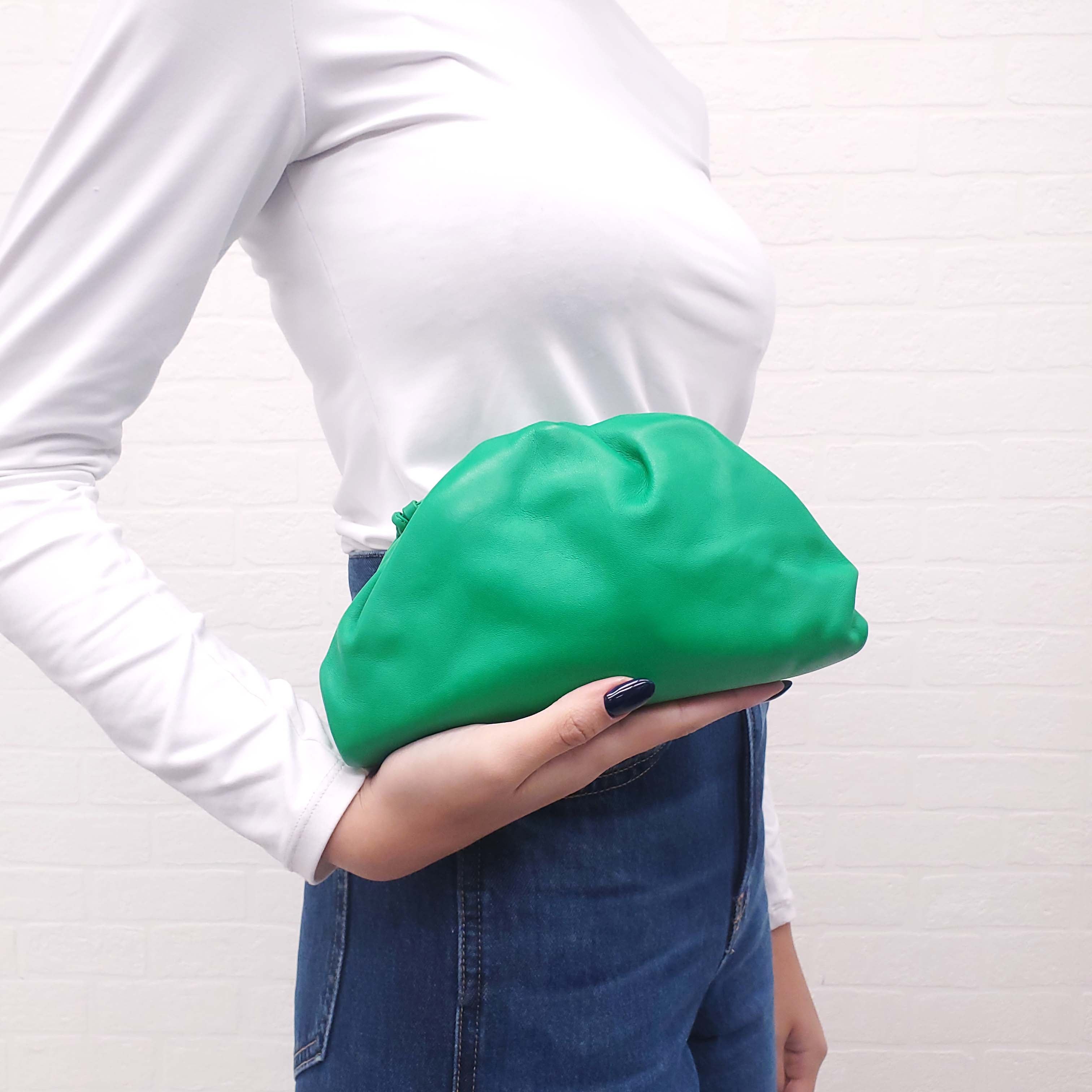 BOTTEGA VENETA GREEN 'THE MINI POUCH' BAG