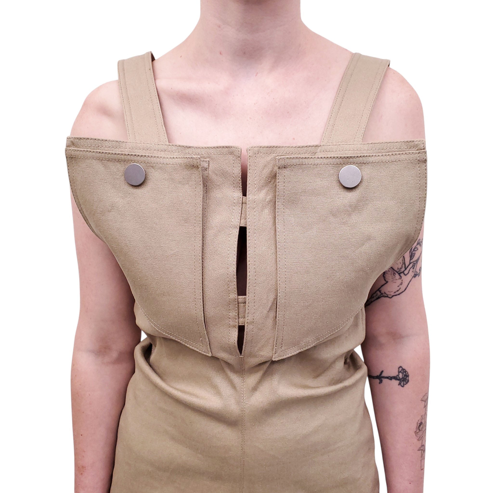 BOTTEGA VENETA KHAKI DRESS - SIZE 40
