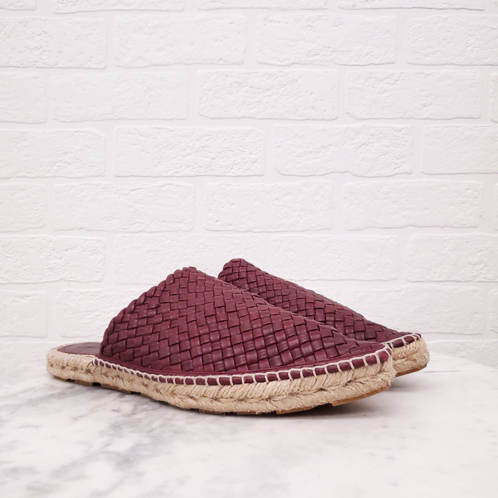 BOTTEGA VENETA MERLOT OPEN BACK ESPADRILLES - SIZE 39