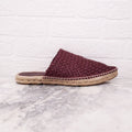BOTTEGA VENETA MERLOT OPEN BACK ESPADRILLES - SIZE 39