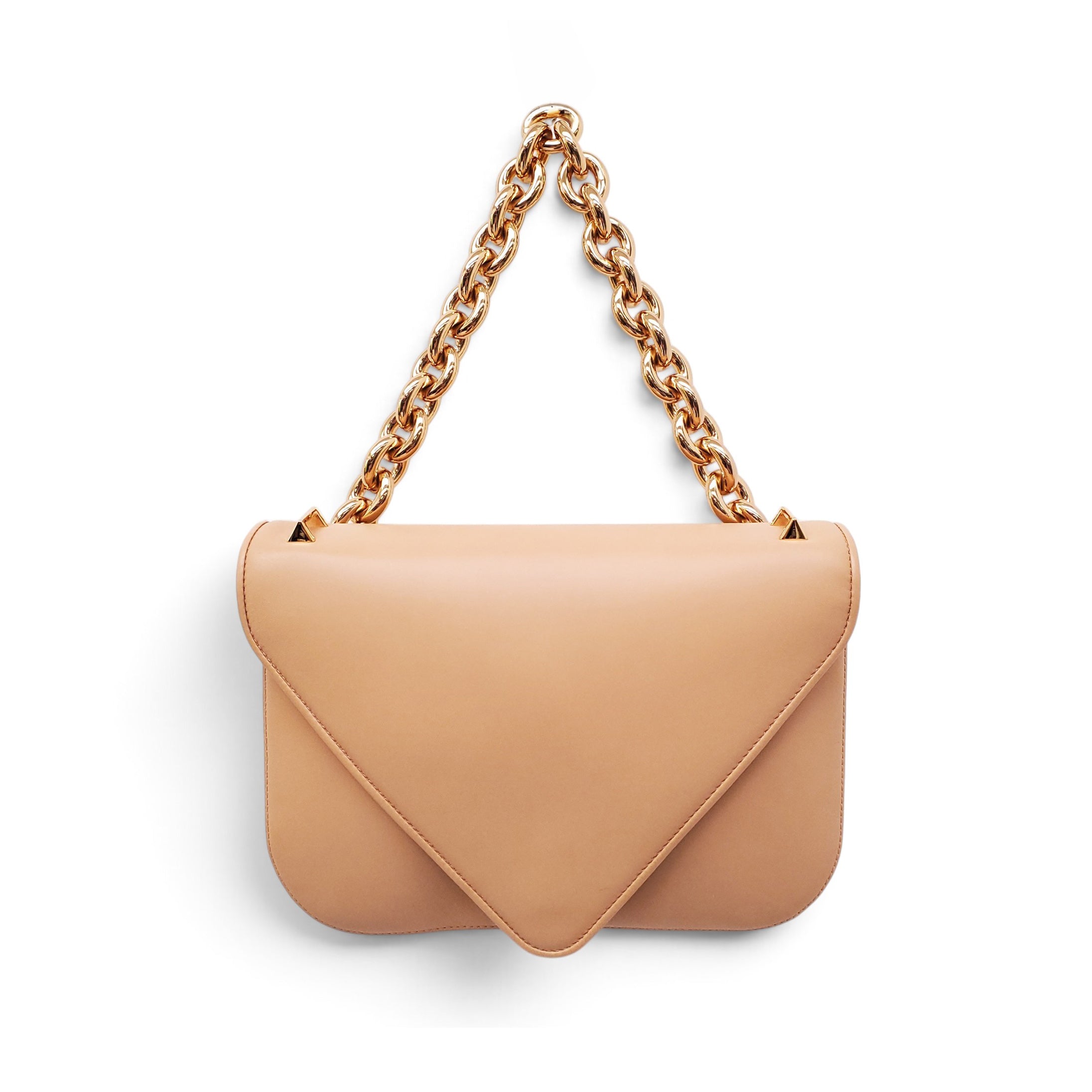 BOTTEGA VENETA NUDE ENVELOPE SHOULDER BAG