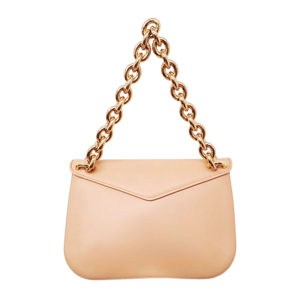 BOTTEGA VENETA NUDE ENVELOPE SHOULDER BAG