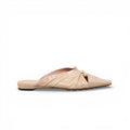 BOTTEGA VENETA NUDE PATENT BUNNIE LEATHER FLATS - SIZE 40