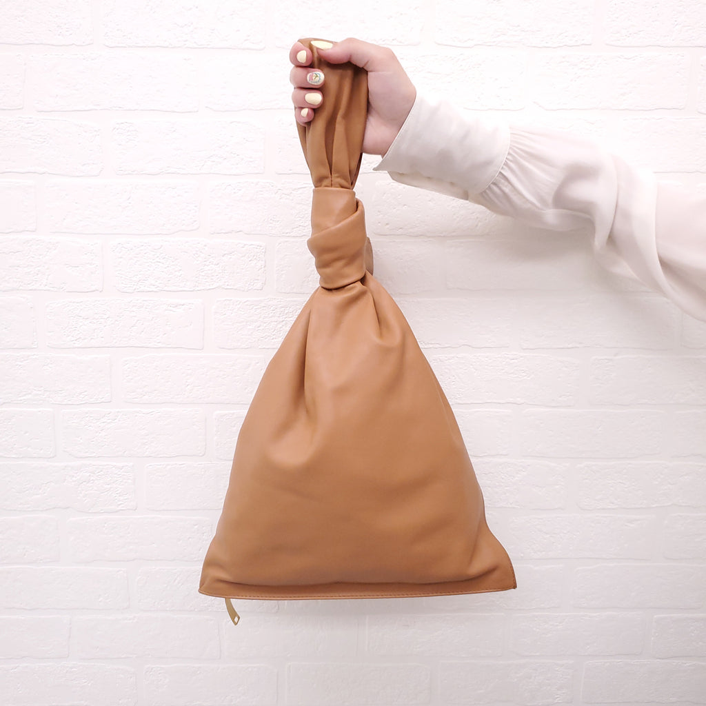 BOTTEGA VENETA TAN LEATHER TWIST BAG