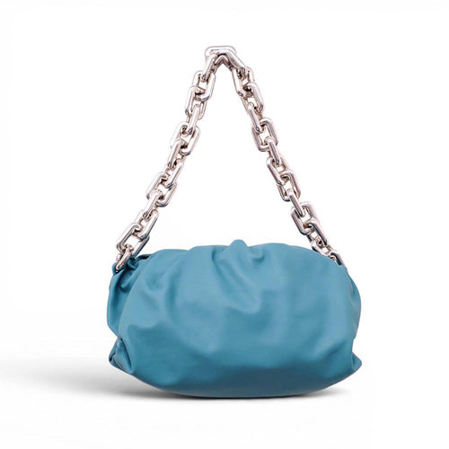 BOTTEGA VENETA TURQUOISE CHAIN POUCH