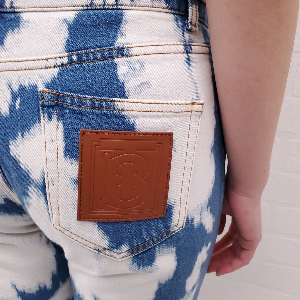 BURBERRY ACID WASH JEANS WITH LOGO - SIZE 27