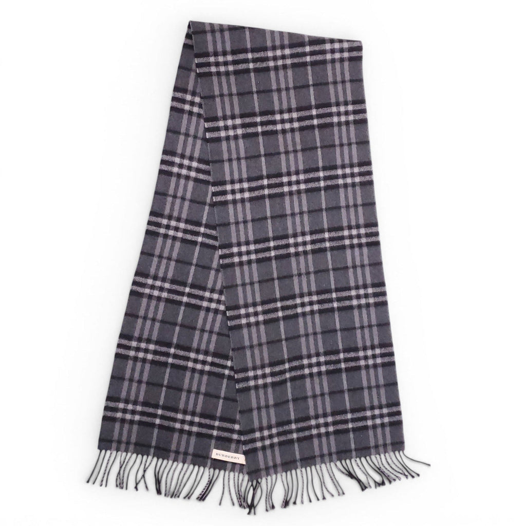 BURBERRY BLACK CHECK PATTERNED SCARF