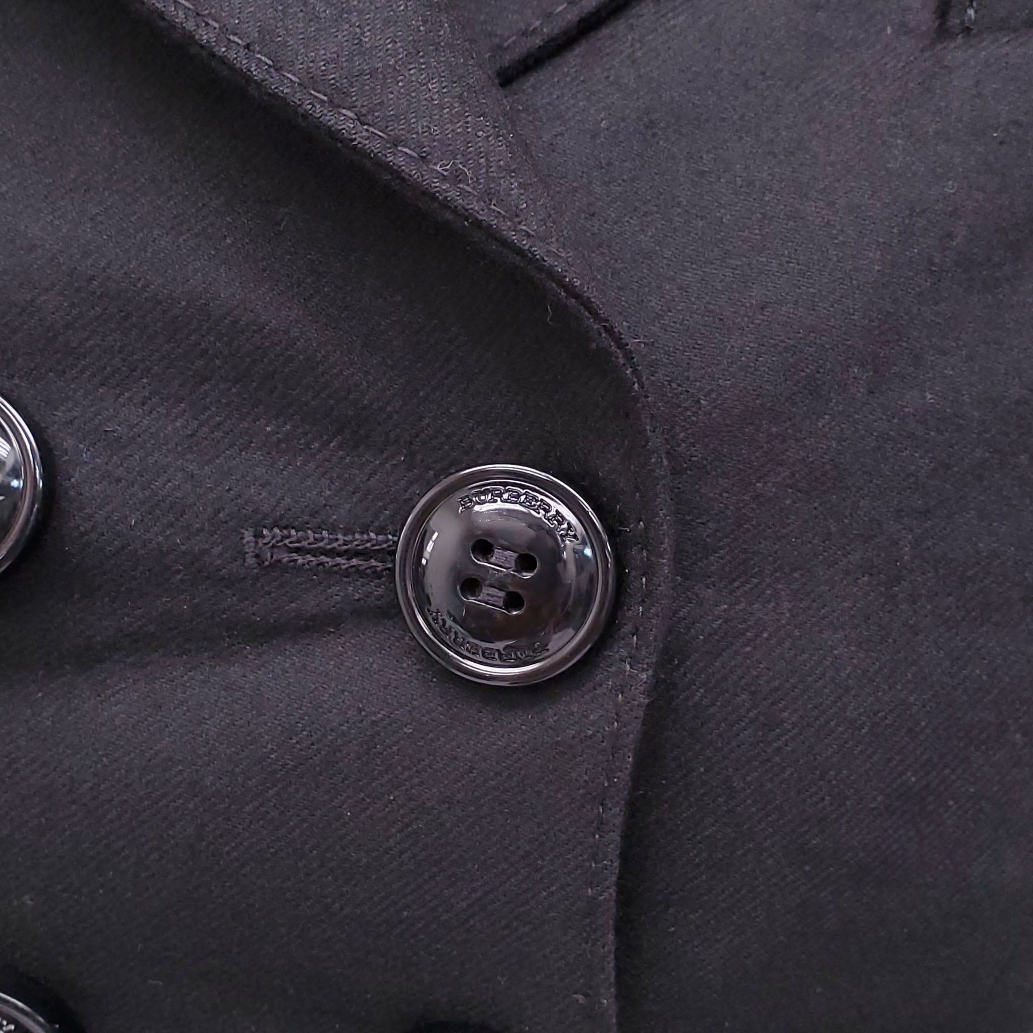 BURBERRY BLACK DOUBLE-BREASTED BLAZER - SIZE US 2