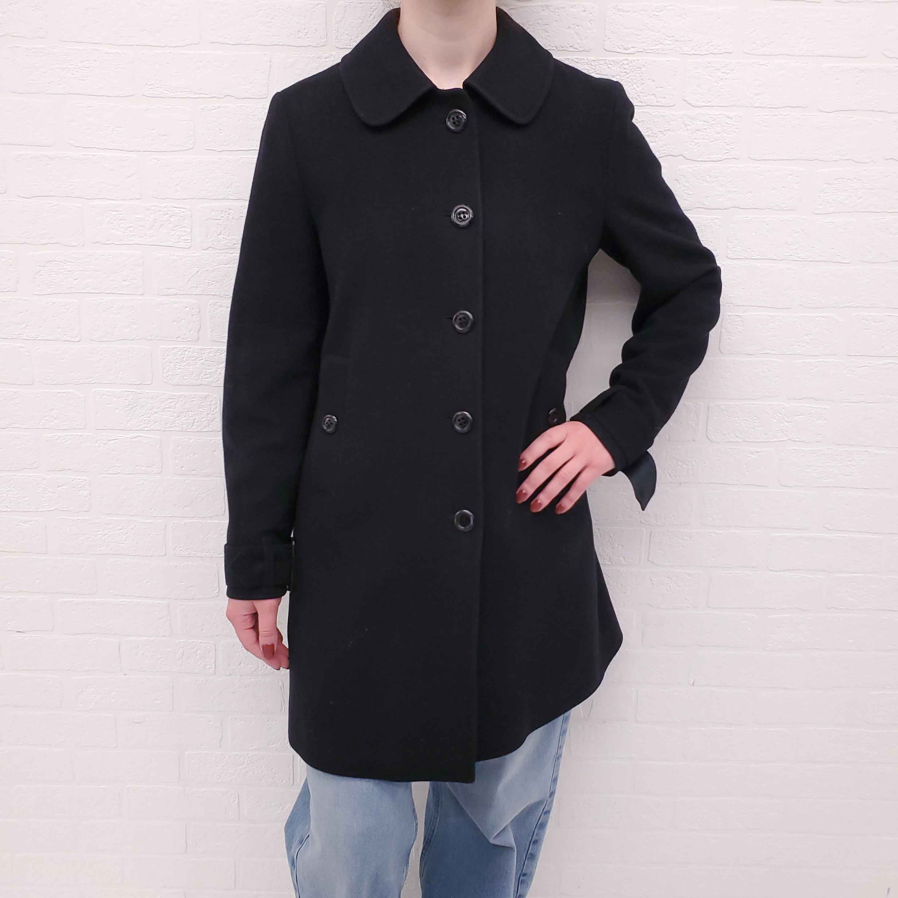 BURBERRY BLACK PEACOAT - SIZE 10