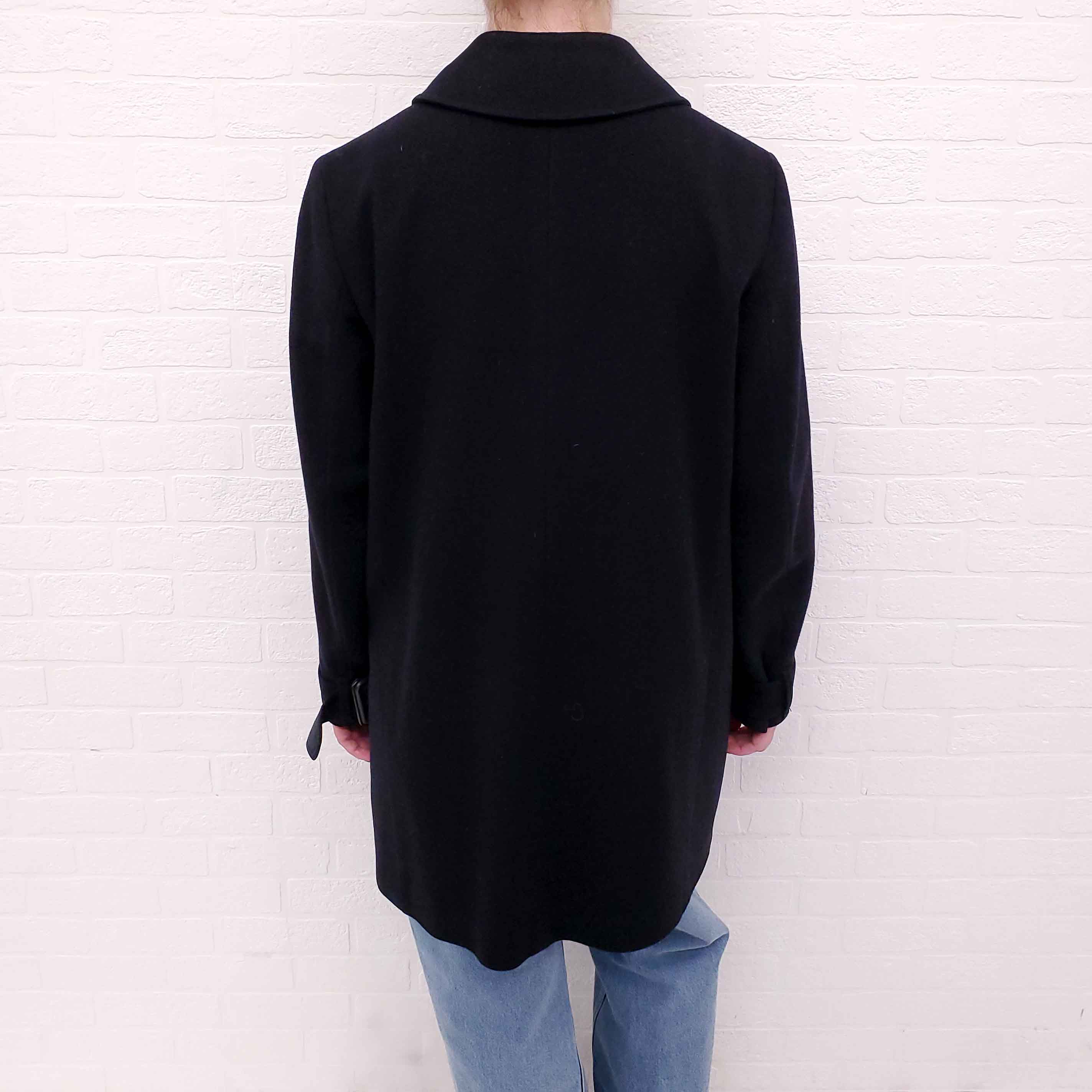 BURBERRY BLACK PEACOAT - SIZE 10