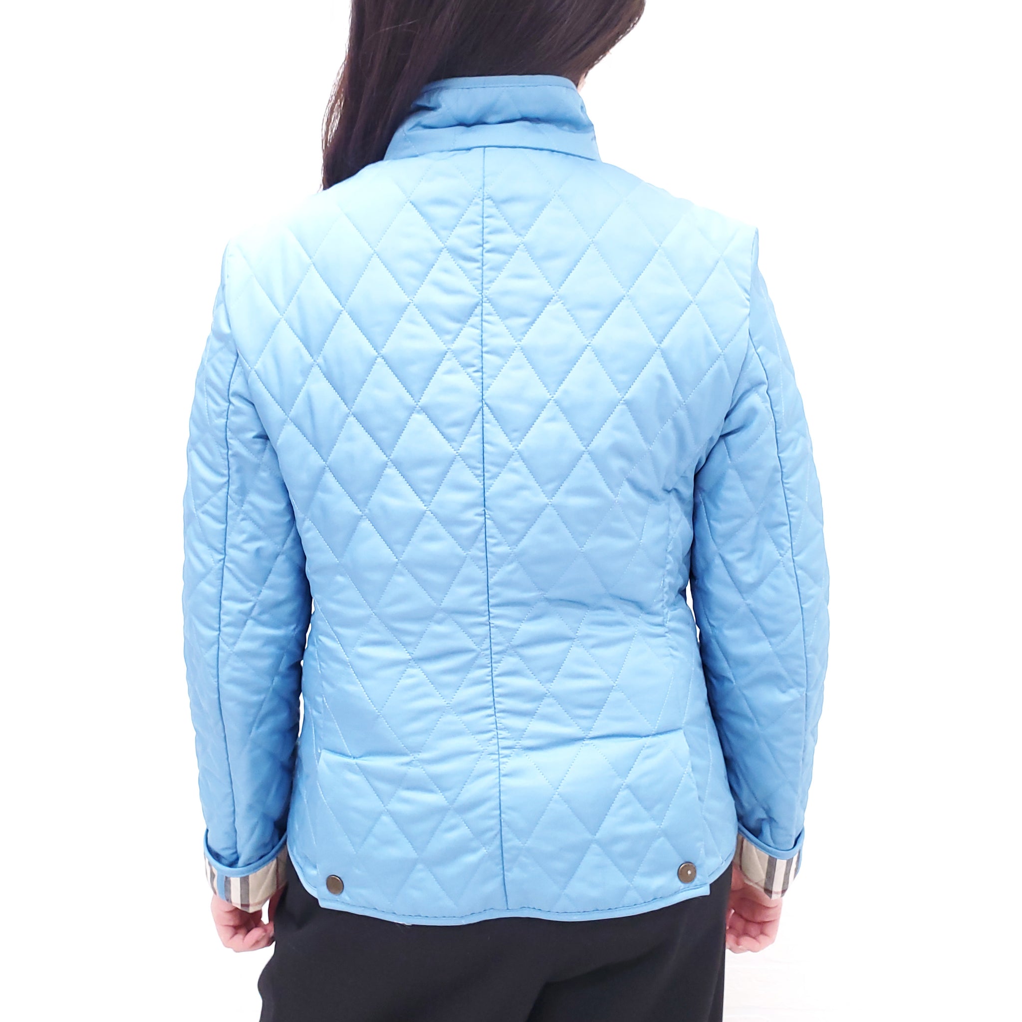 BURBERRY BLUE QUILTED JACKET - SIZE M – Rewind Couture