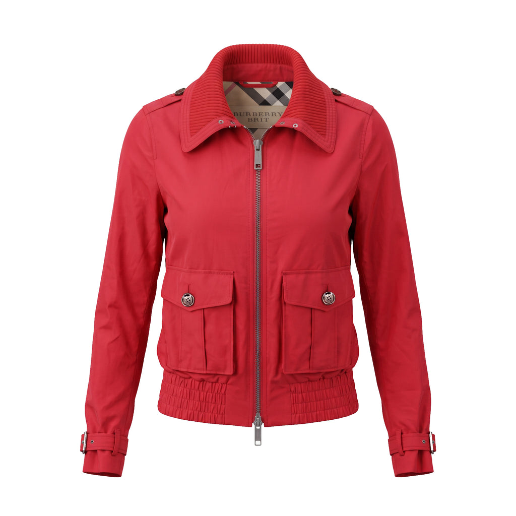 BURBERRY BRIT RED BOMBER JACKET- SIZE 4