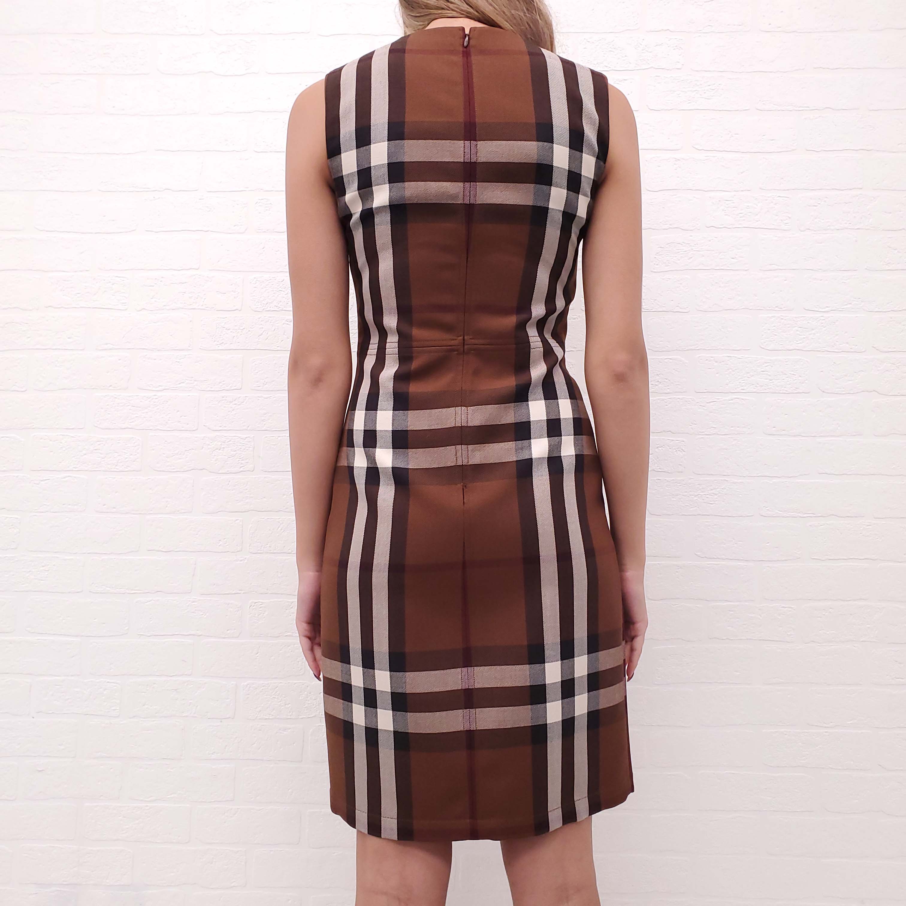 BURBERRY BROWN CHECK DRESS - SIZE 4