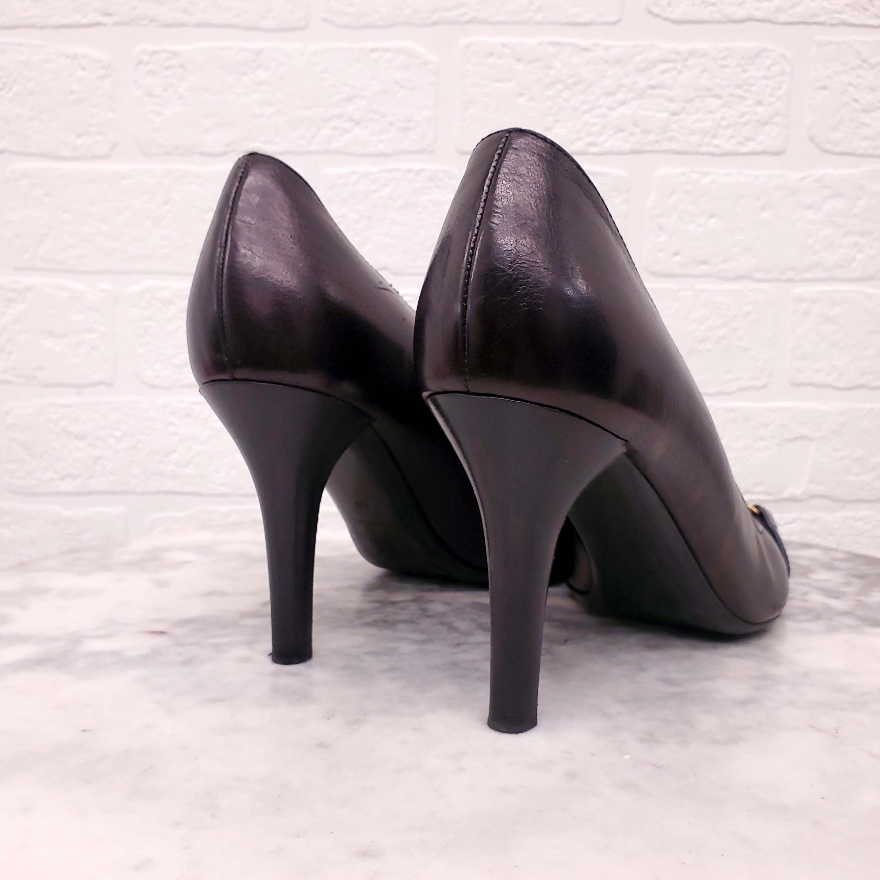 BURBERRY BROWN HEELS WITH LOGO PLAQUE - SIZE 40