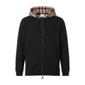 BURBERRY CHECK HOOD COTTON ZIP HOODIE - SIZE S MENS, M/L WOMENS