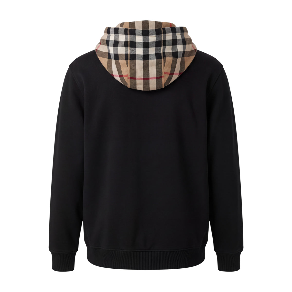 BURBERRY CHECK HOOD COTTON ZIP HOODIE - SIZE S MENS, M/L WOMENS