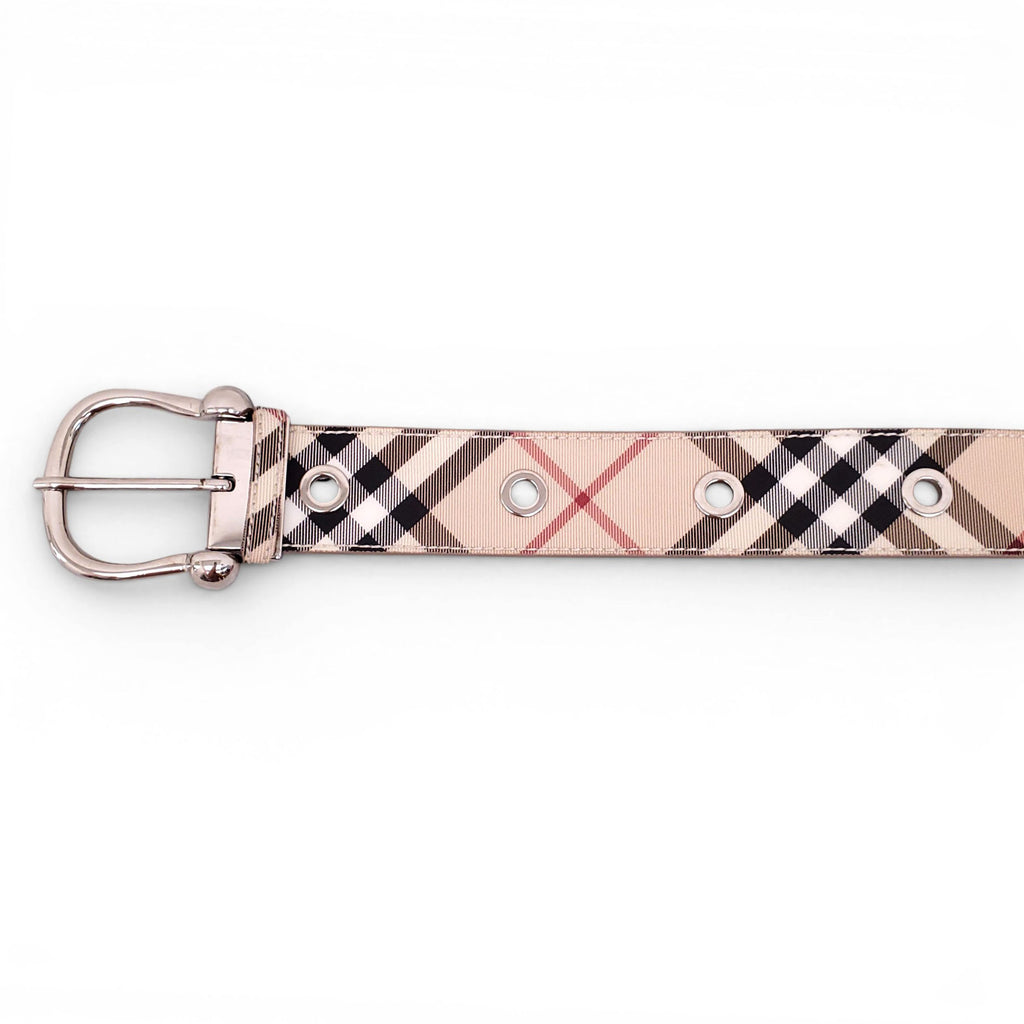 BURBERRY CHECK PATTERNED BELT - SIZE 100