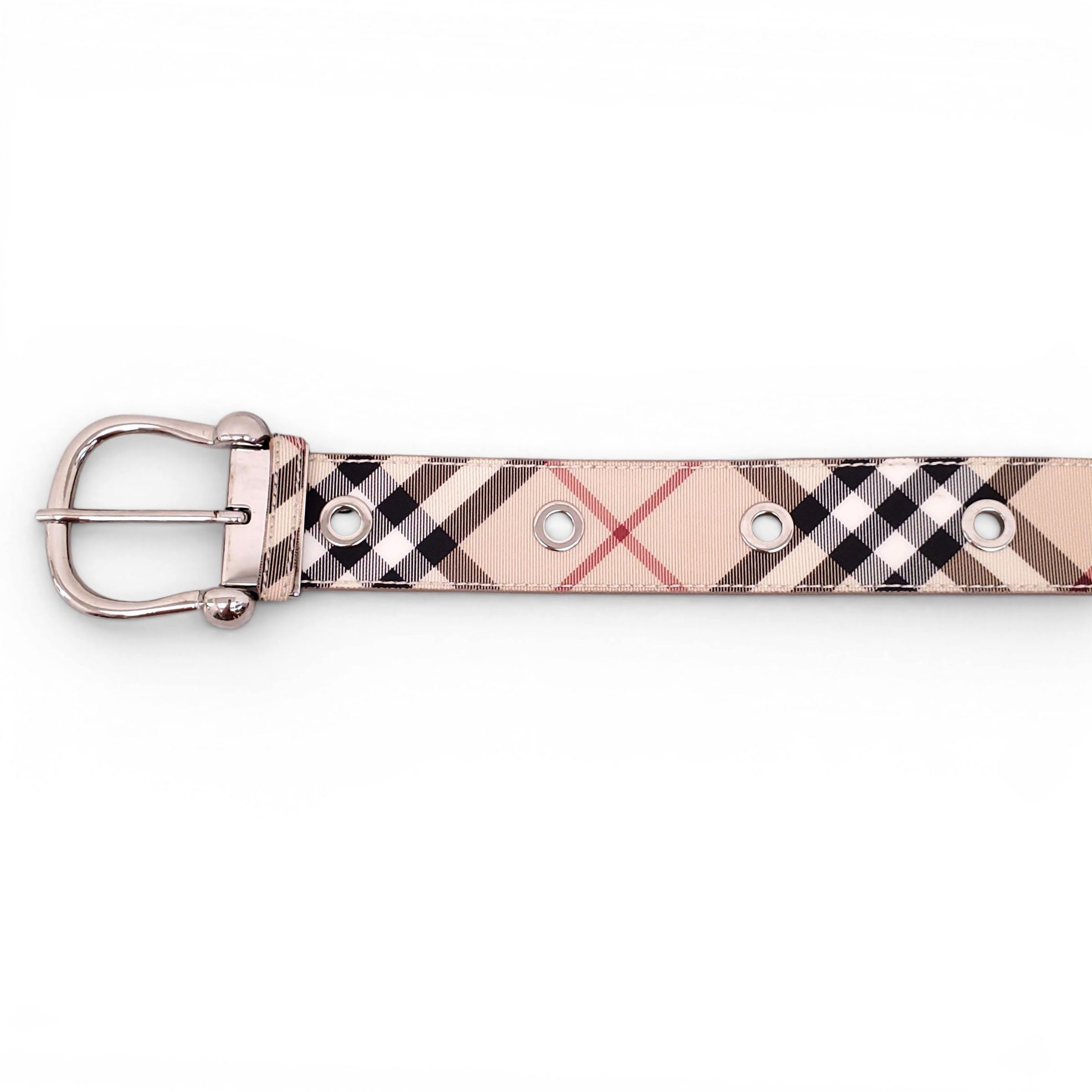 BURBERRY CHECK PATTERNED BELT - SIZE 100