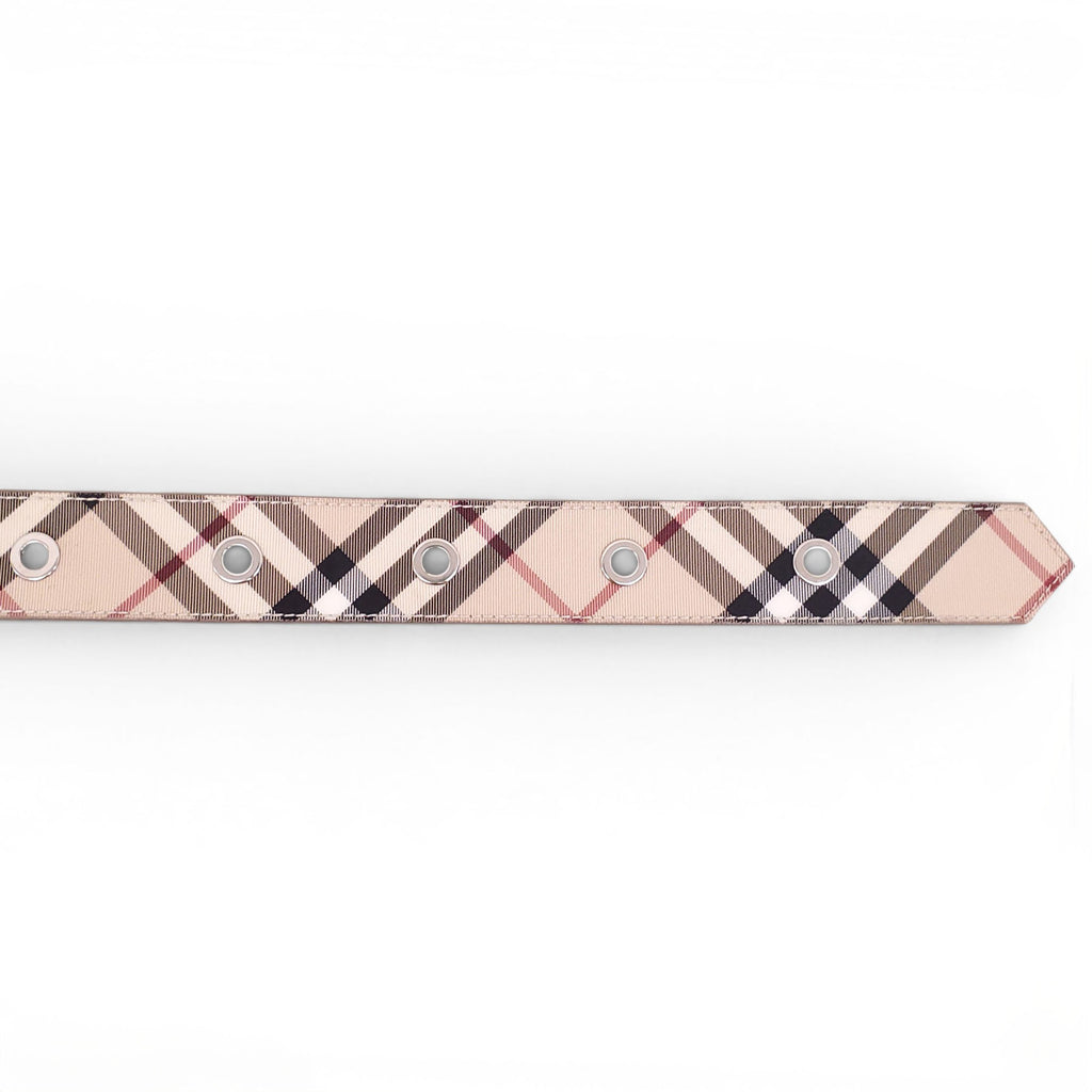 BURBERRY CHECK PATTERNED BELT - SIZE 100