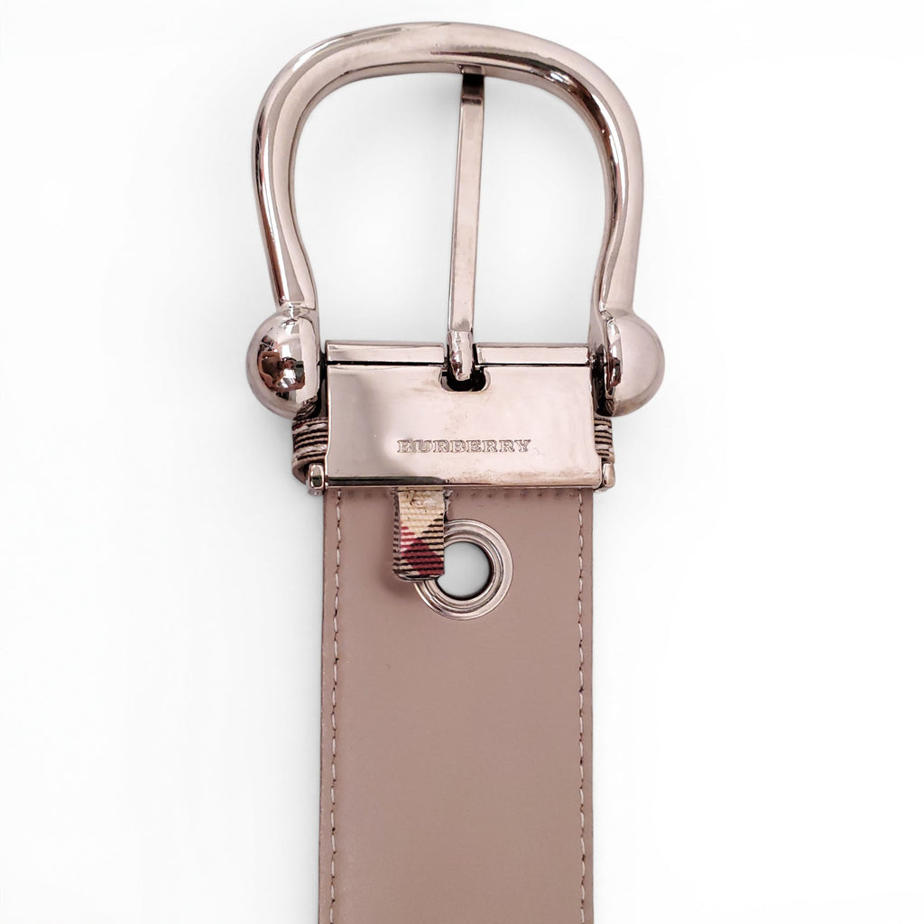 BURBERRY CHECK PATTERNED BELT - SIZE 100