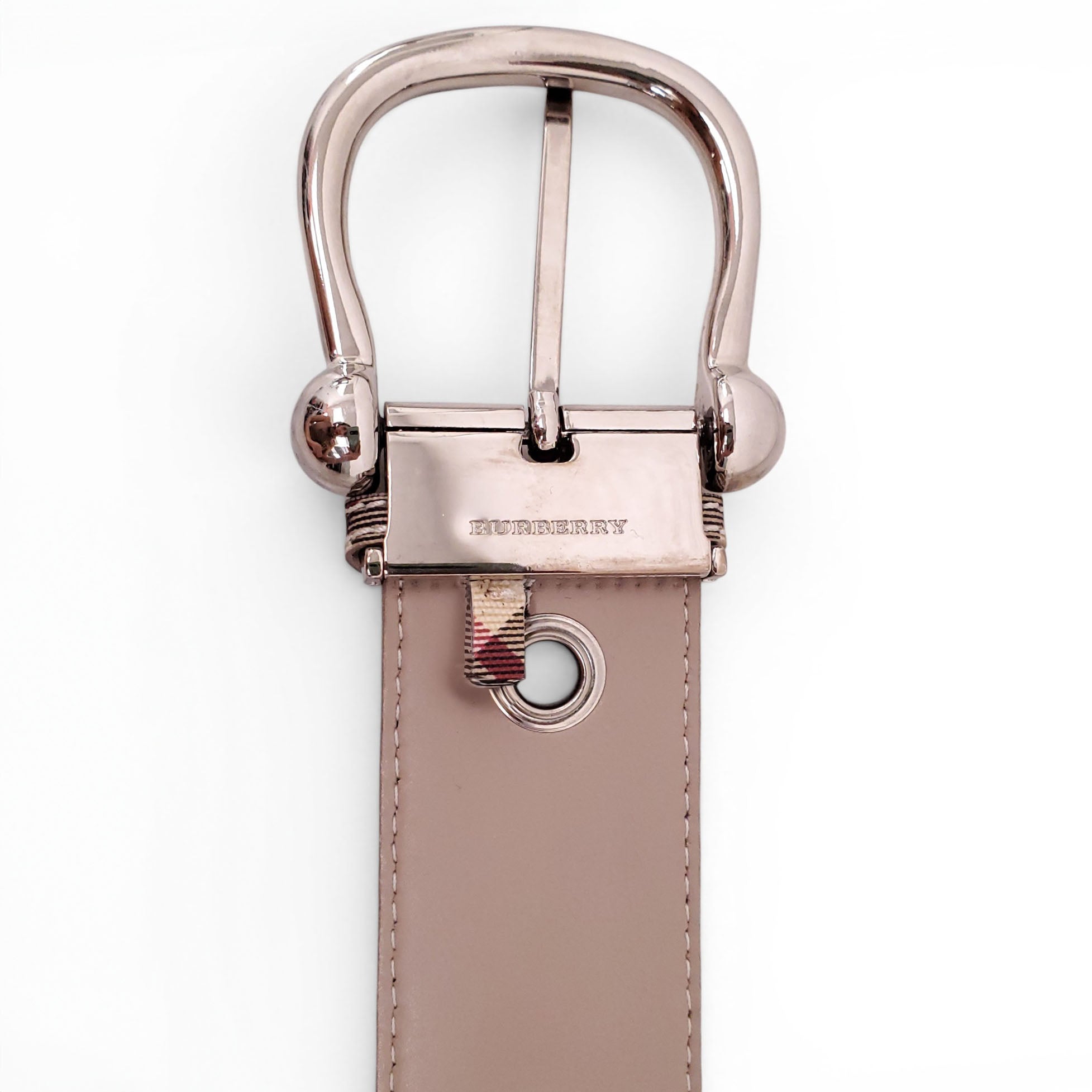 BURBERRY CHECK PATTERNED BELT - SIZE 100