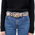 BURBERRY CHECK PATTERNED BELT - SIZE 100