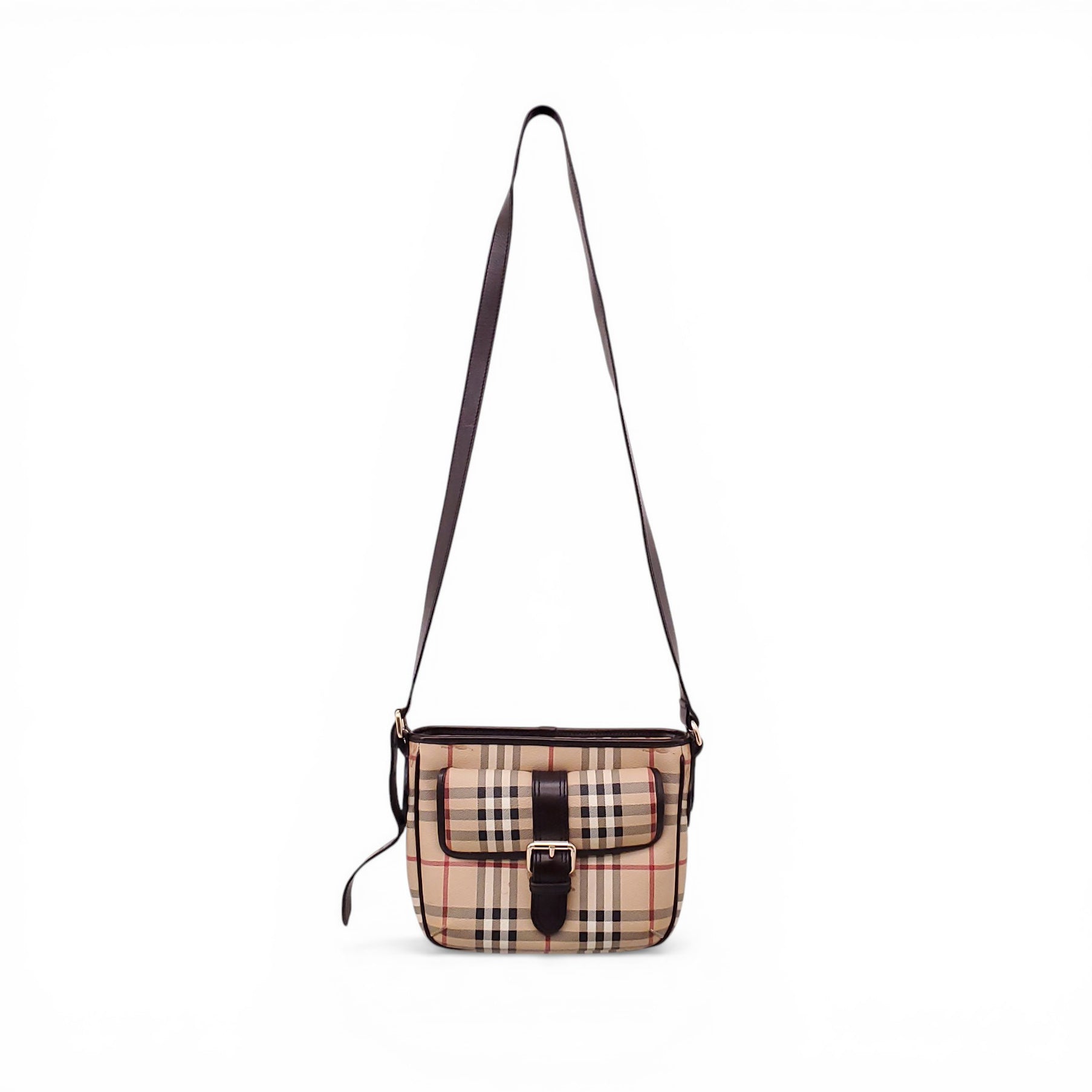 BURBERRY CHECK PATTERNED SATCHEL BAG
