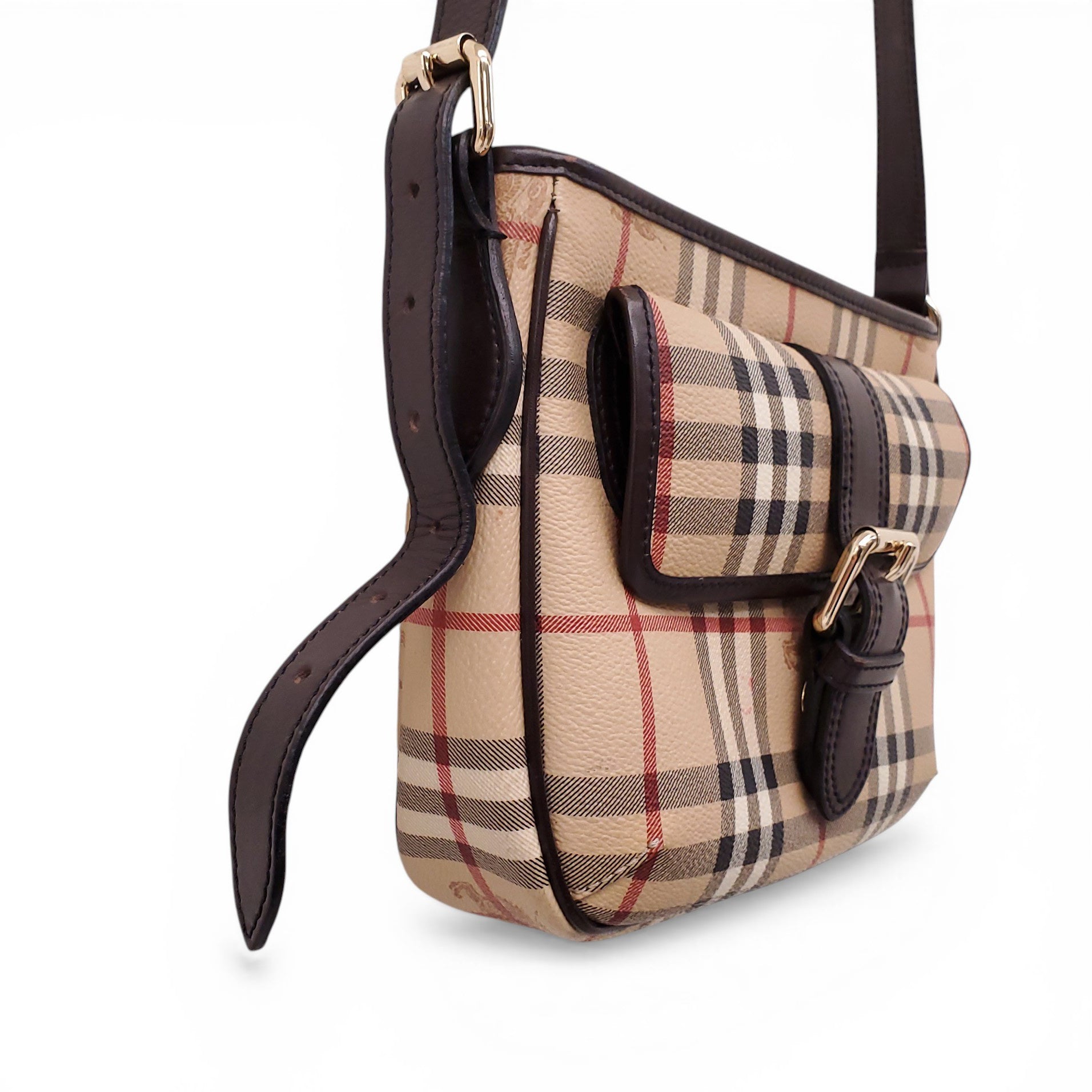 BURBERRY CHECK PATTERNED SATCHEL BAG