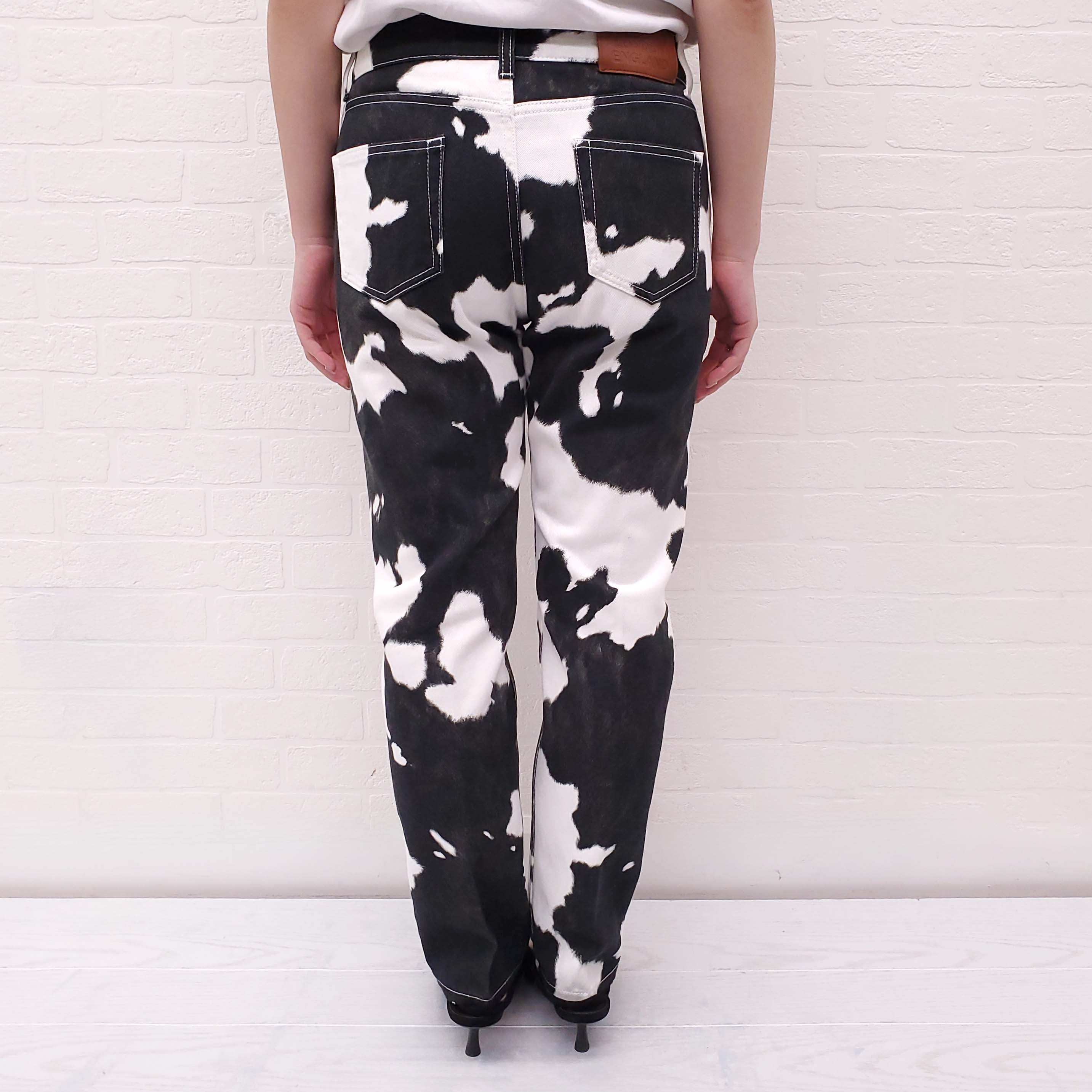 BURBERRY COW PRINT JEANS WITH LOGO - SIZE 27