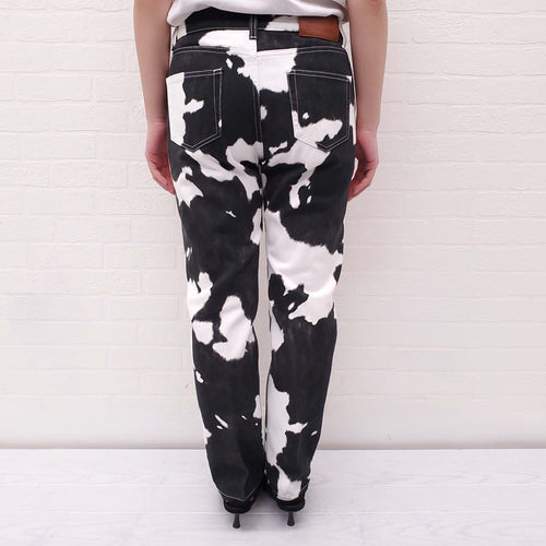BURBERRY COW PRINT JEANS WITH LOGO - SIZE 27