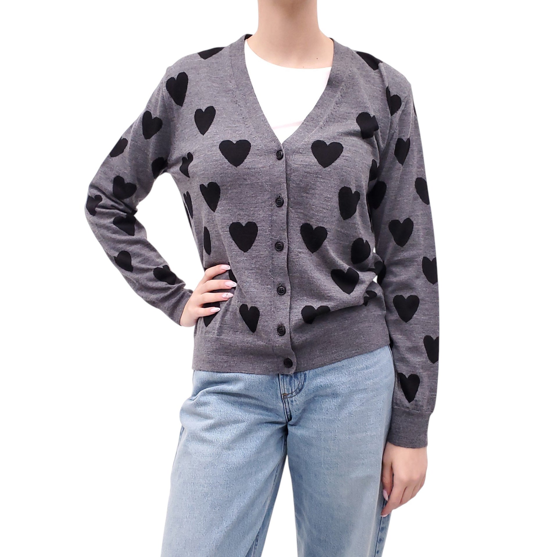 BURBERRY HEART PATTERN CARDIGAN - SIZE M