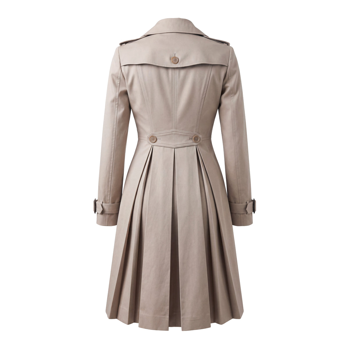 BURBERRY TRENCH COAT WITH PLEATED DETAIL - SIZE US 2