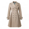 BURBERRY TRENCH COAT WITH PLEATED DETAIL - SIZE US 2