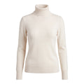 BURBERRY OFF-WHITE TURTLENECK WITH EMBLEM DETAIL - SIZE XS