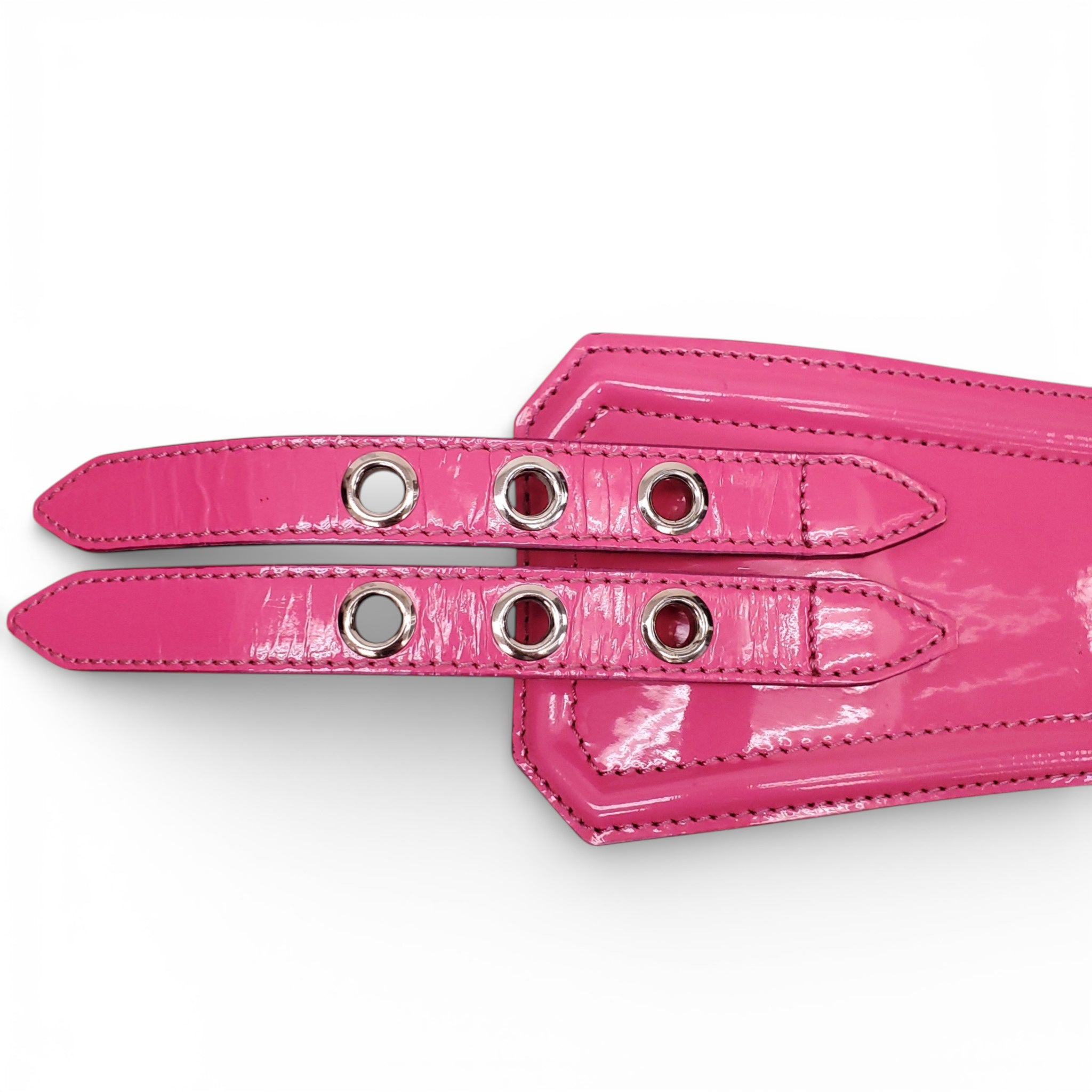 BURBERRY PROSUM PINK PATENT WAIST BELT - SIZE 80