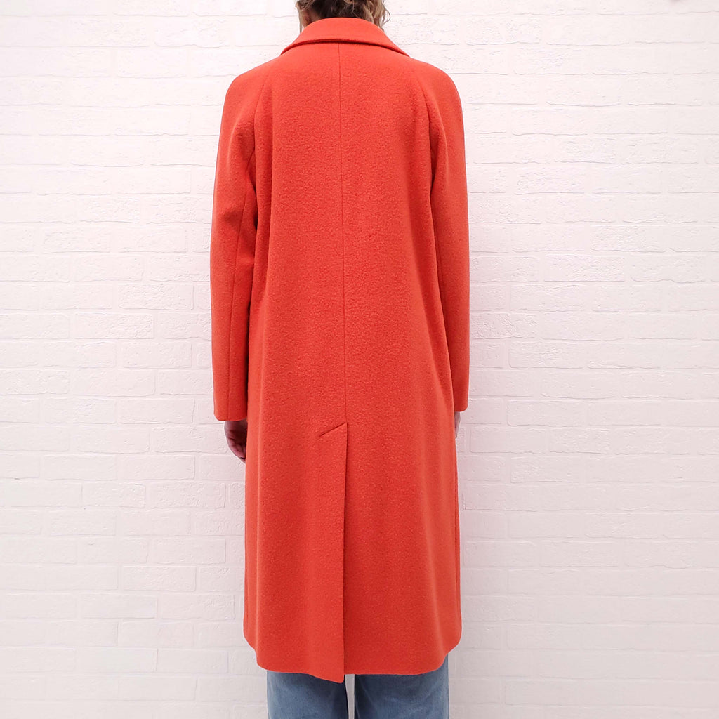 BURBERRY RED COAT WITH CHECK LINING - SIZE 6