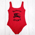BURBERRY RED LOGO ONE PIECE SWIMSUIT - SIZE S