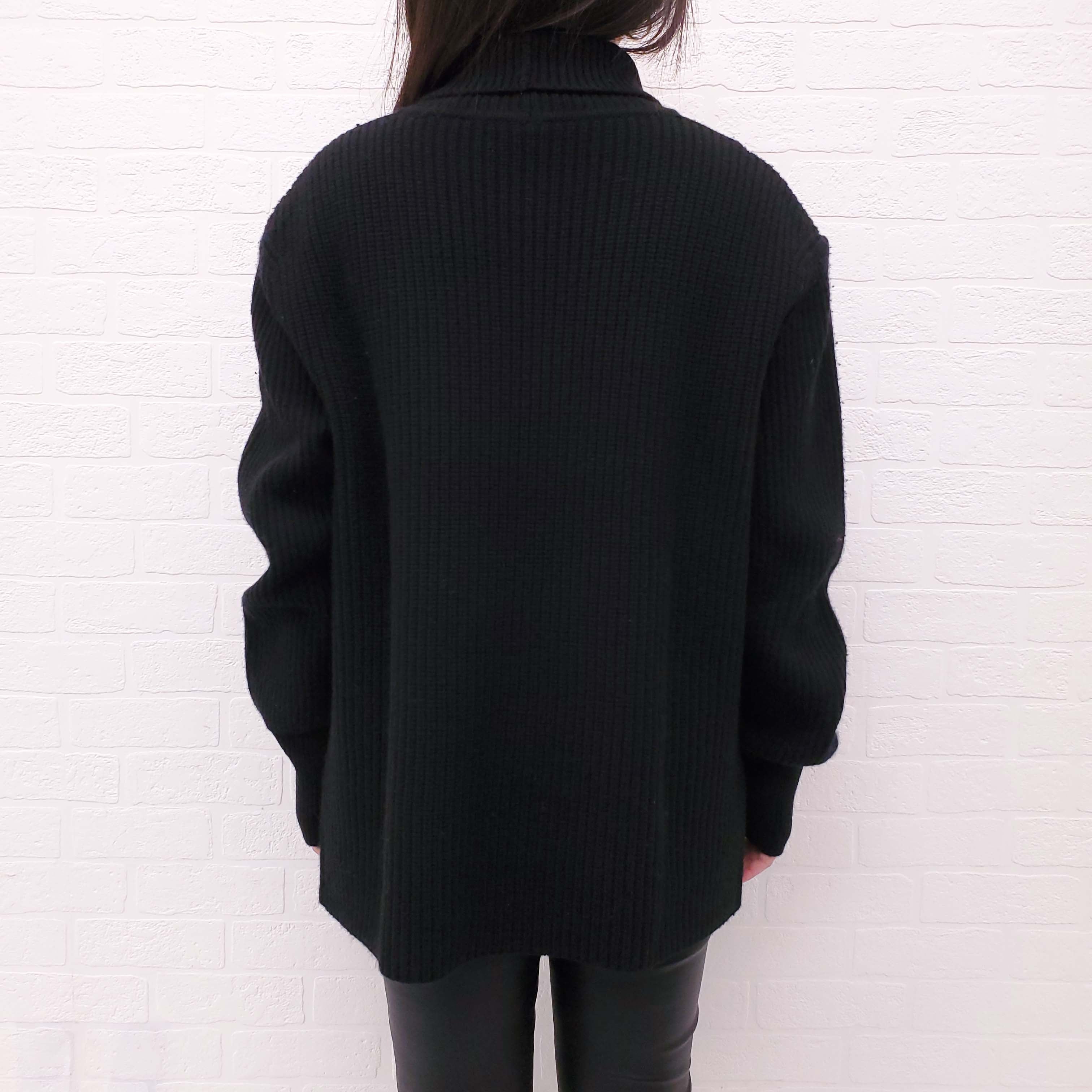 BURBERRY RED PLAID AND BLACK TURTLENECK SWEATER - SIZE M