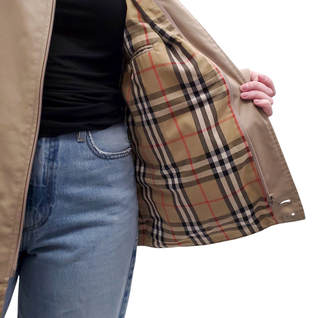 BURBERRY TAUPE LONG JACKET - SIZE 46