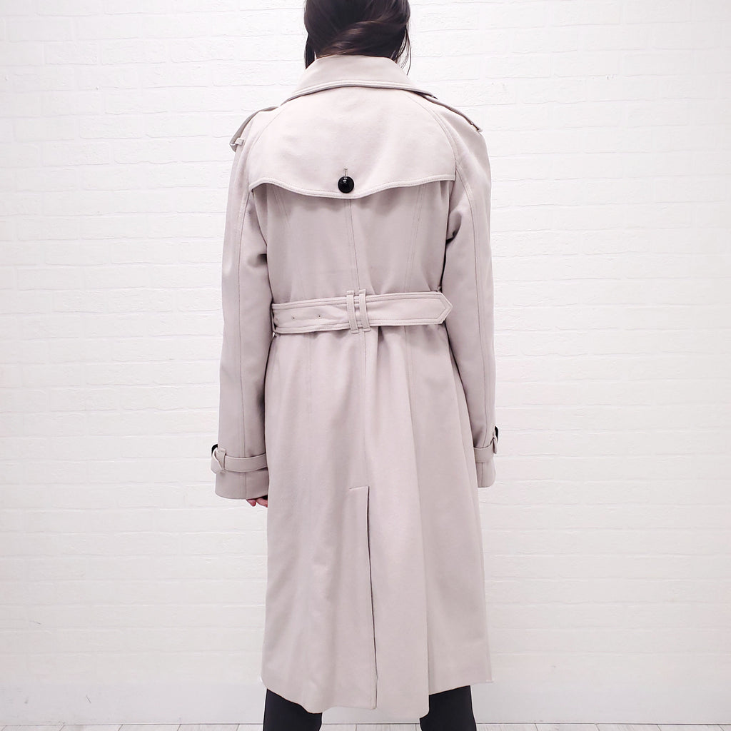BURBERRY WOOL TRENCH COAT - SIZE 12