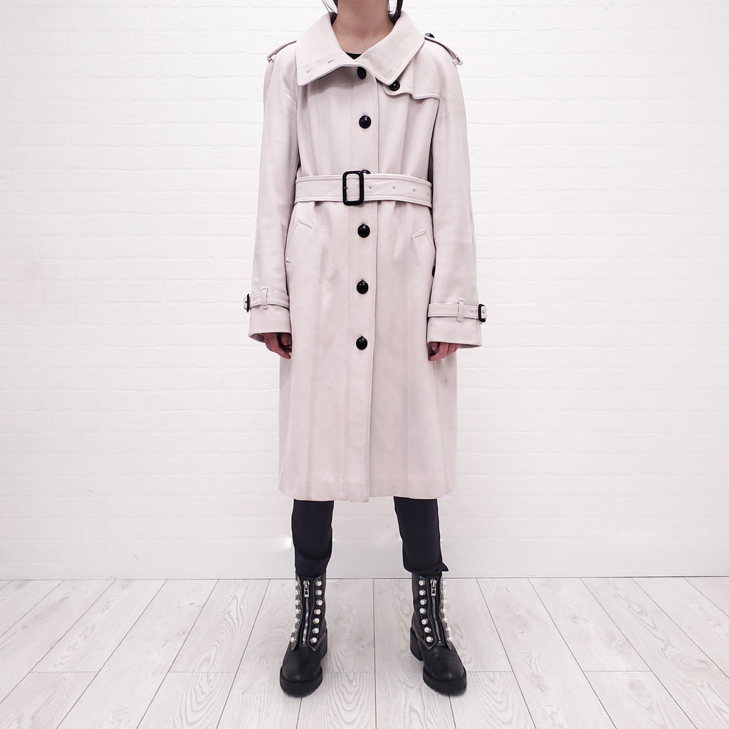 BURBERRY WOOL TRENCH COAT - SIZE 12