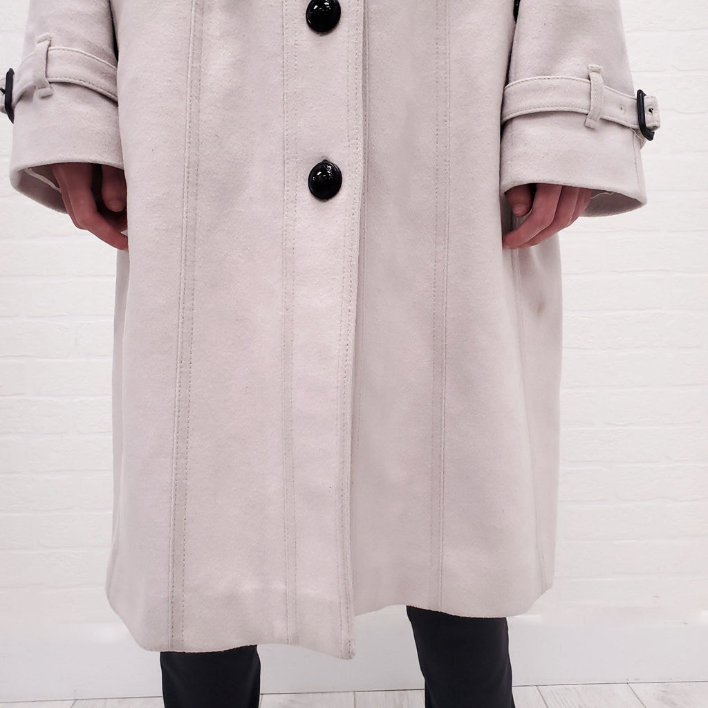 BURBERRY WOOL TRENCH COAT - SIZE 12