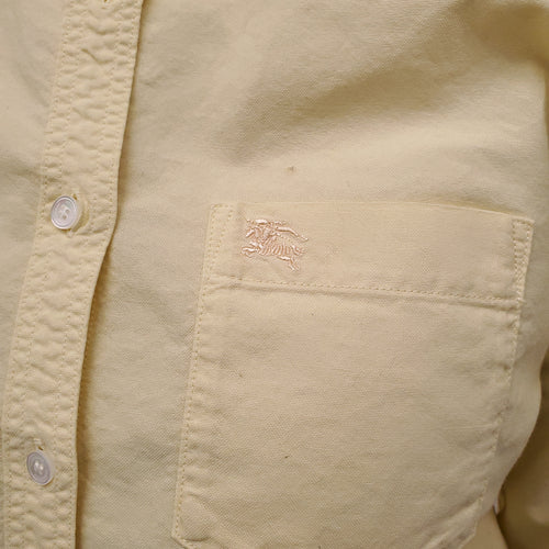 BURBERRY YELLOW BUTTON UP BLOUSE - SIZE M