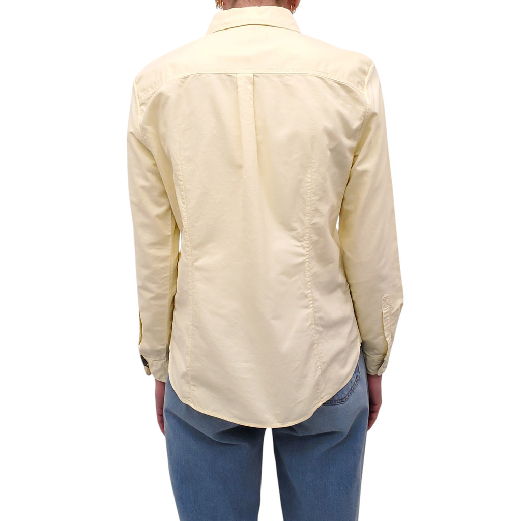 BURBERRY YELLOW BUTTON UP BLOUSE - SIZE M