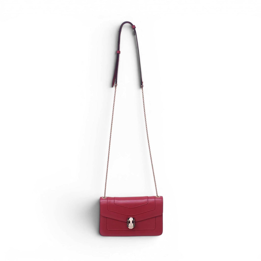 BVLGARI RED LEATHER SERPENTI CROSSBODY BAG