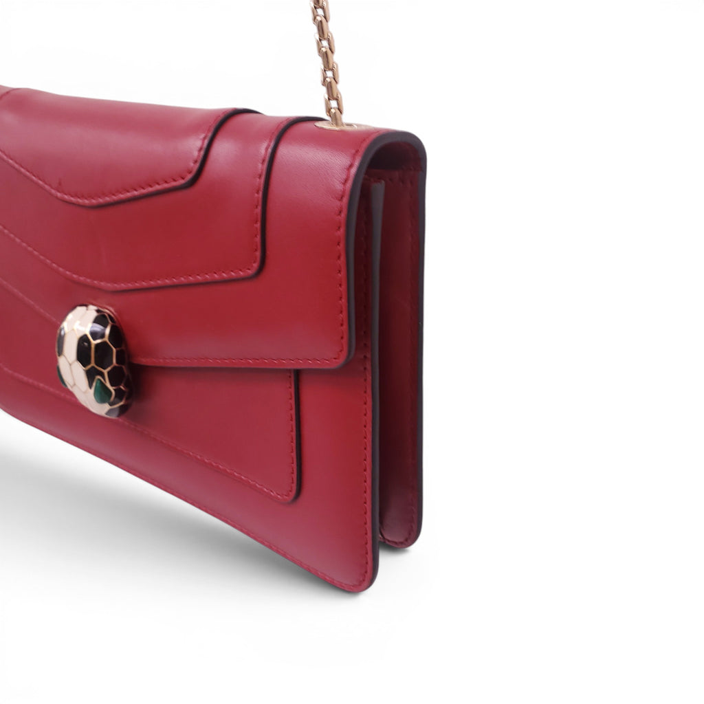 BVLGARI RED LEATHER SERPENTI CROSSBODY BAG