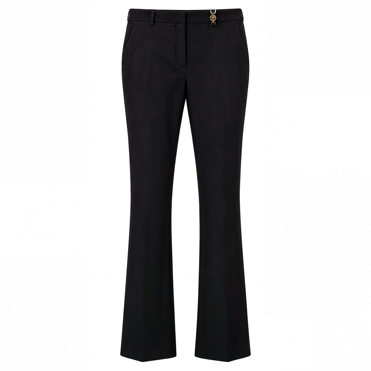 VERSACE WOOL - BLEND FORMAL TROUSERS WITH GOLD MEDUSA BUTTONS - SIZE 40