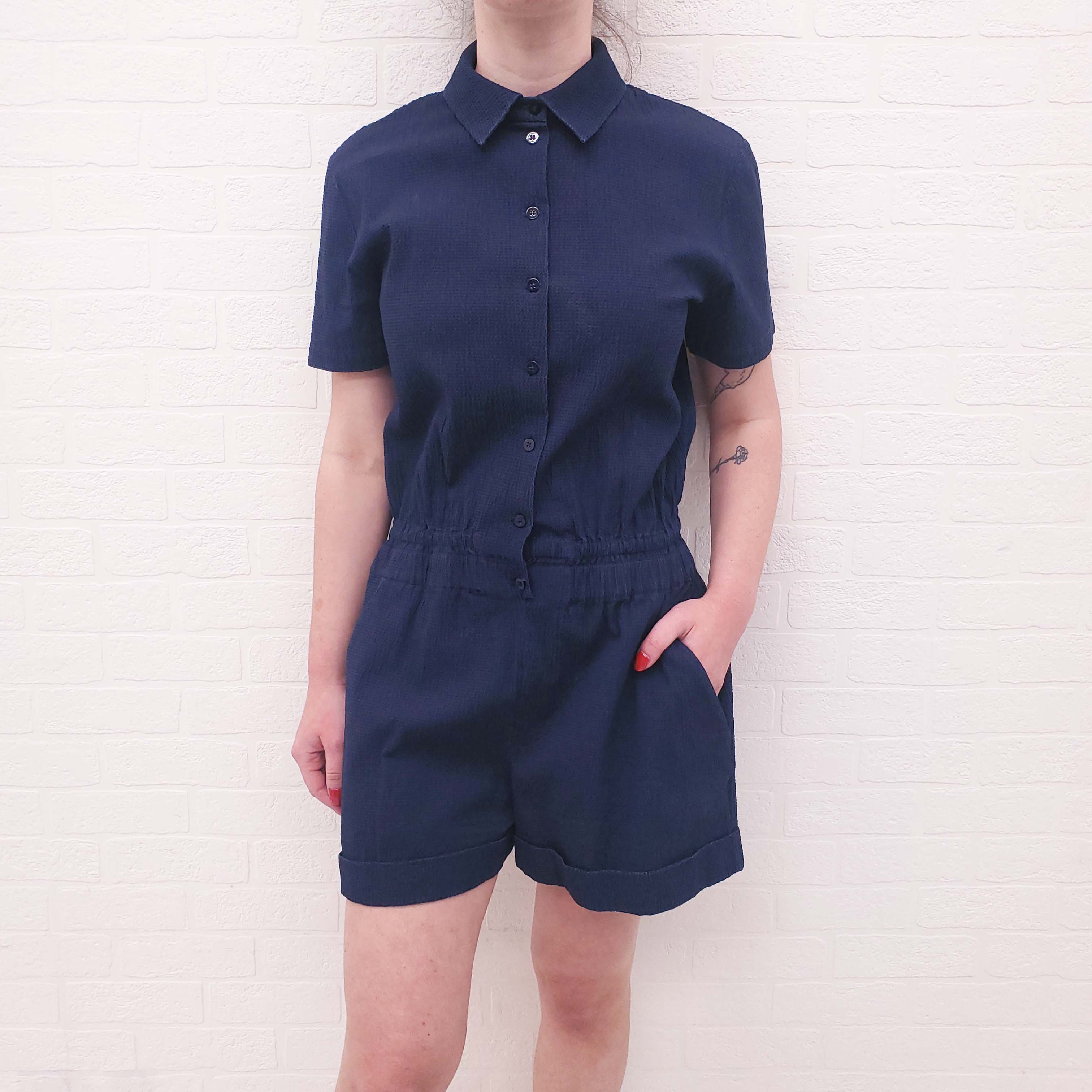 CARVEN BLUE CREPE ROMPER - SIZE 42