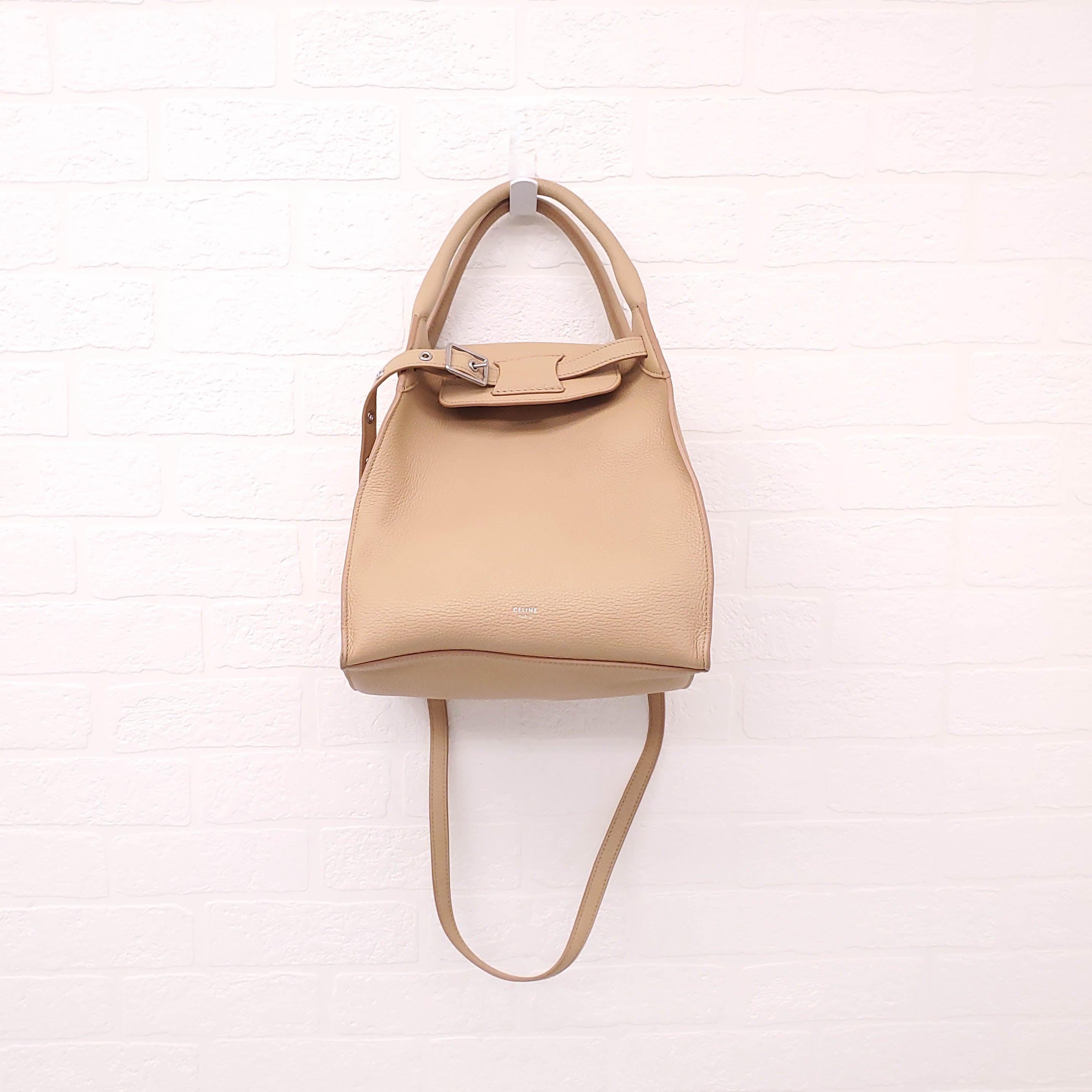 CELINE BEIGE LEATHER SMALL BIG CROSSBODY BAG