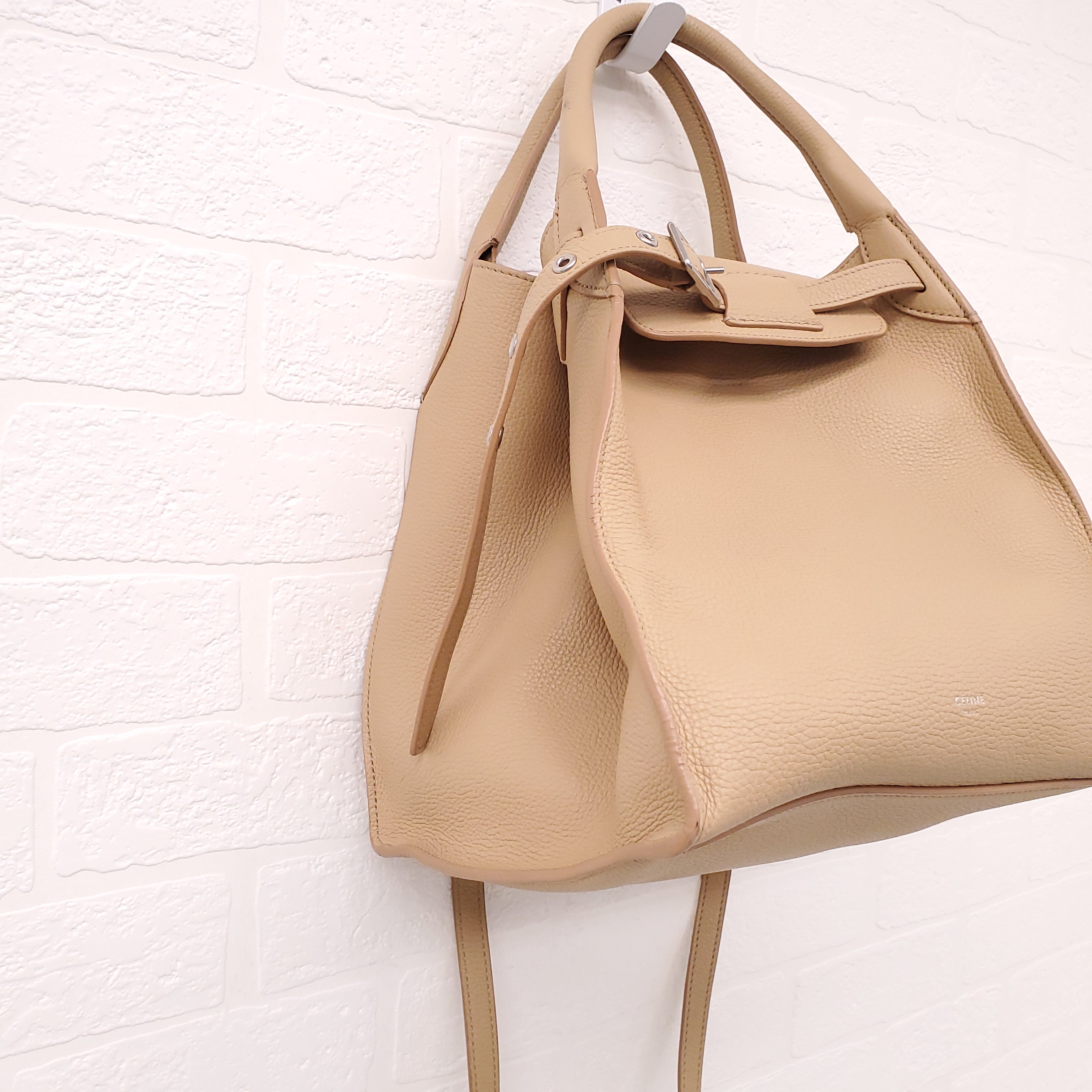 CELINE BEIGE LEATHER SMALL BIG CROSSBODY BAG